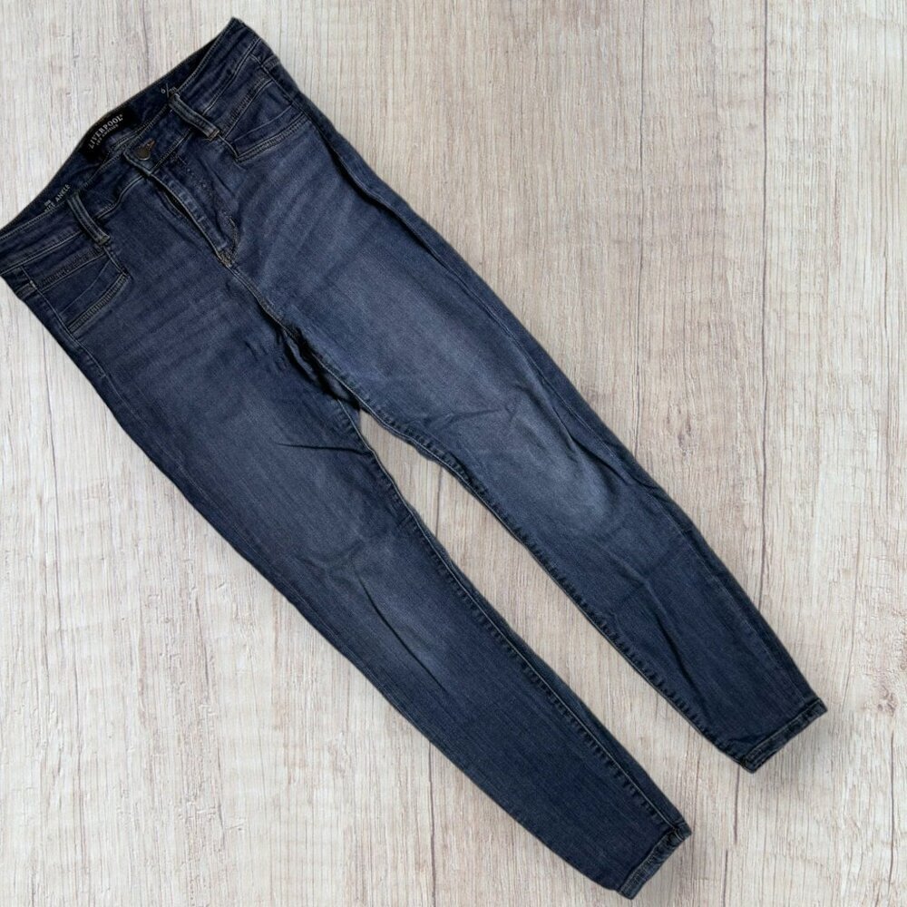 LIVERPOOL The High Rise Ankle Skinny Stretch Denim Blue Jeans 6/28